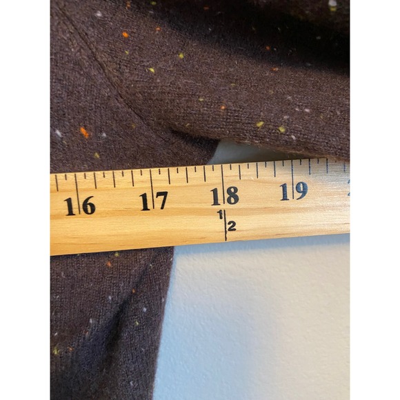Lands End 100% Cashmere Brown Speckled Crew Neck Cardigan Sweater Size Small - Picture 5 of 6